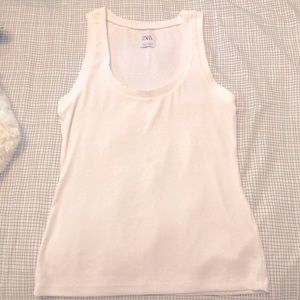 Zara White Ribbed Tank S